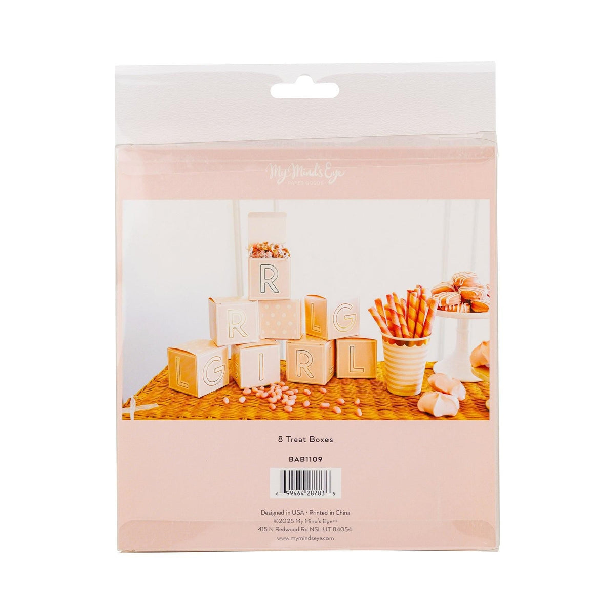 Pink Baby Block Treat Boxes 8ct - Stesha Party