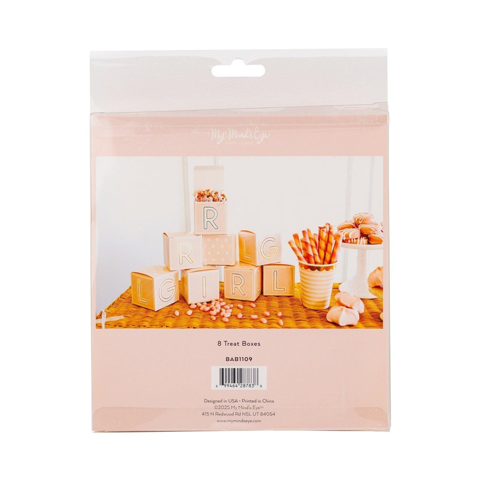 Pink Baby Block Treat Boxes 8ct - Stesha Party