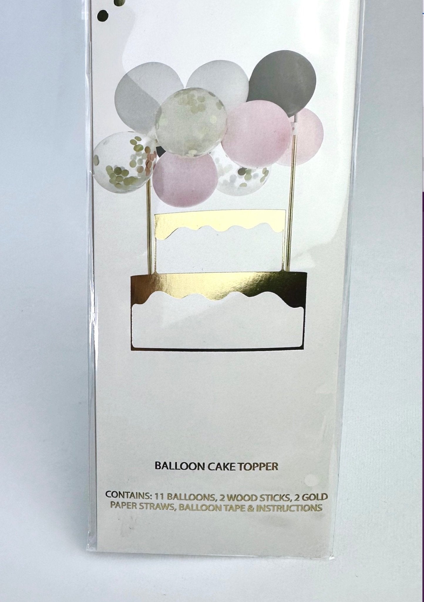 Pink Black & Gold Balloon Cake Topper - Stesha Party