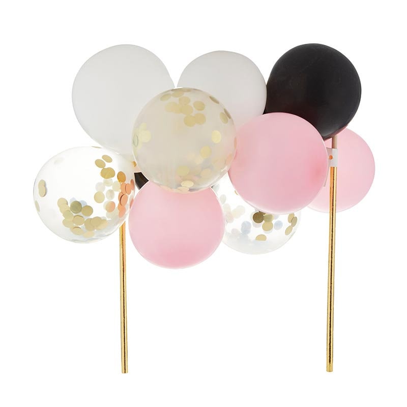 Pink Black & Gold Balloon Cake Topper - Stesha Party