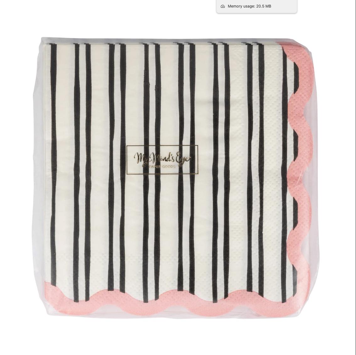Pink Black & White Cocktail Napkins - Stesha Party