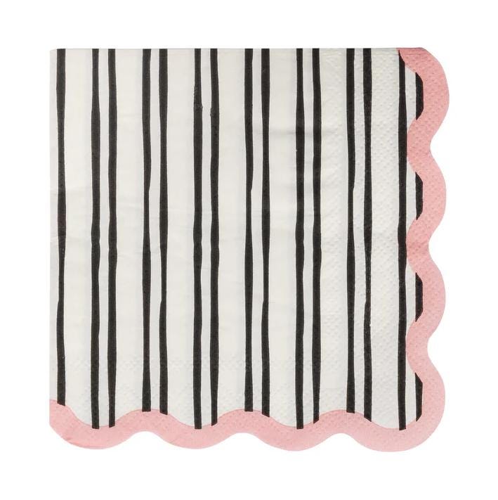 Pink Black & White Cocktail Napkins - Stesha Party