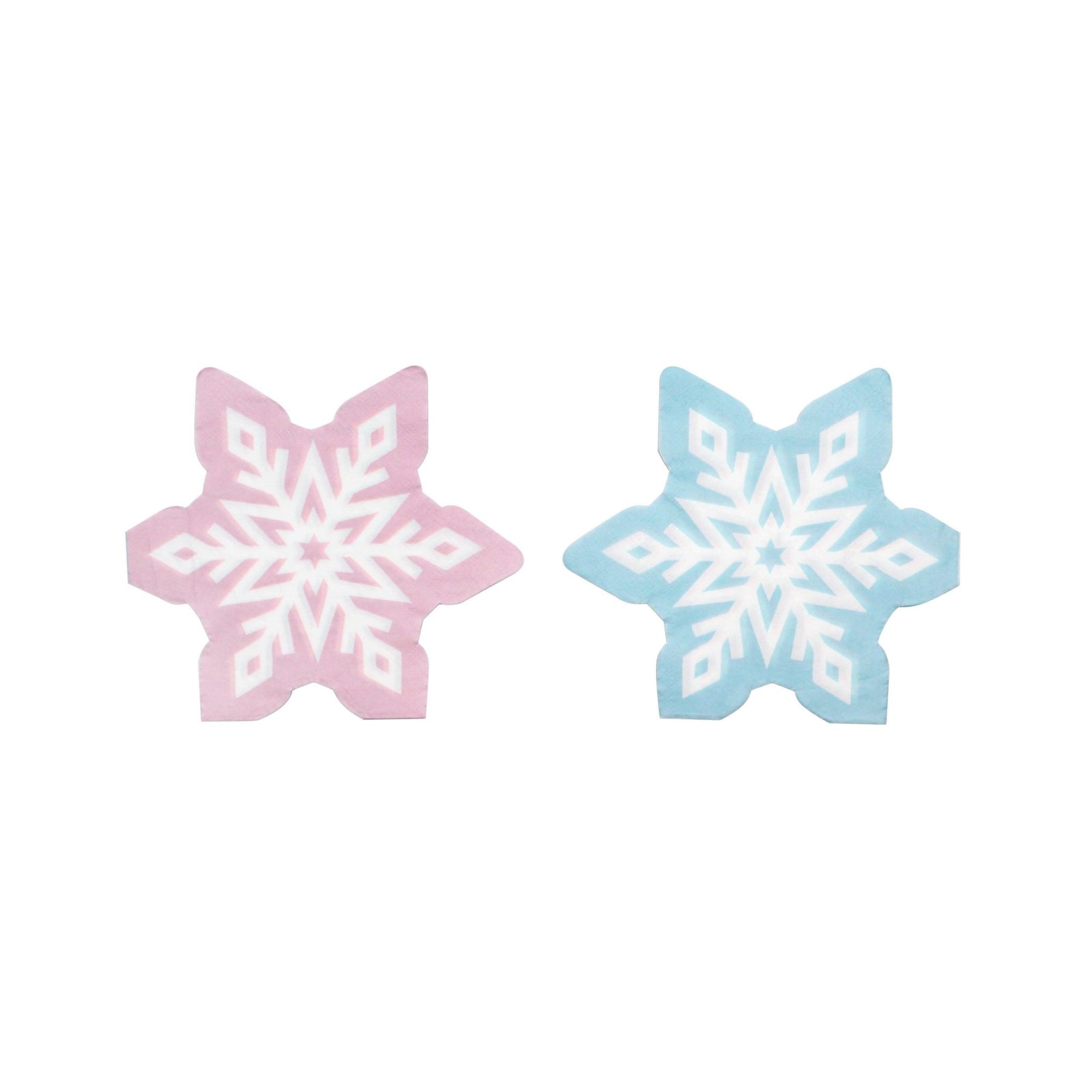 Pink & Blue Snowflake Napkins - Stesha Party