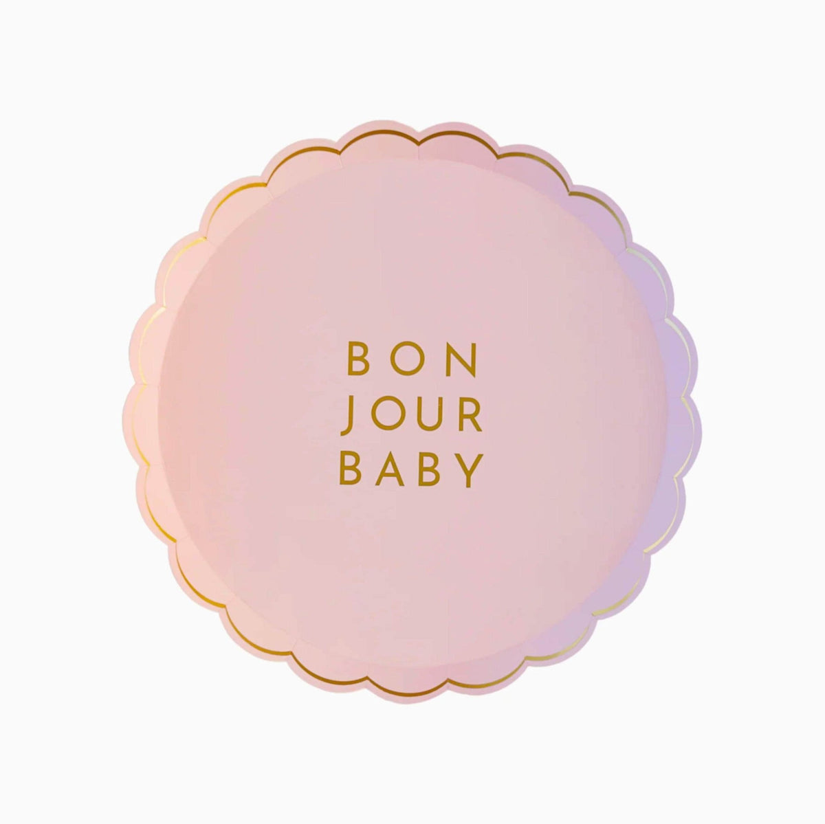 Pink Bonjour Baby Party Plates 8ct - Stesha Party
