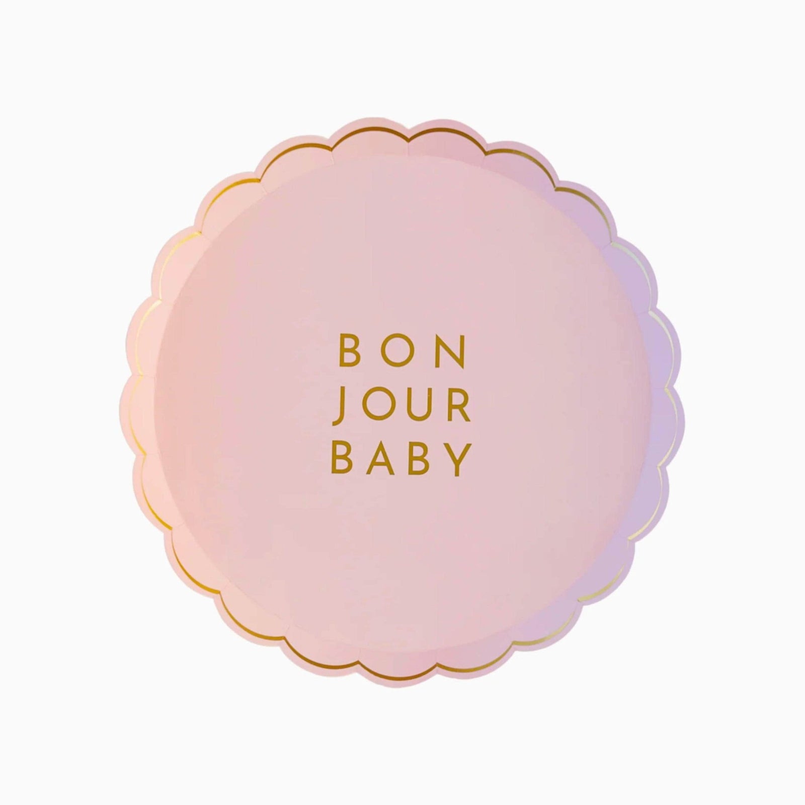 Pink Bonjour Baby Party Plates 8ct - Stesha Party