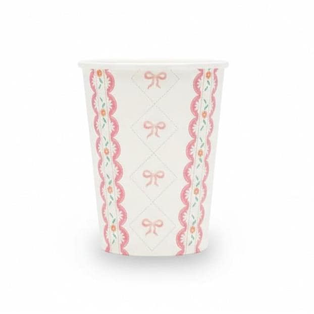 Pink Bow Coquette Cups 8ct - Stesha Party
