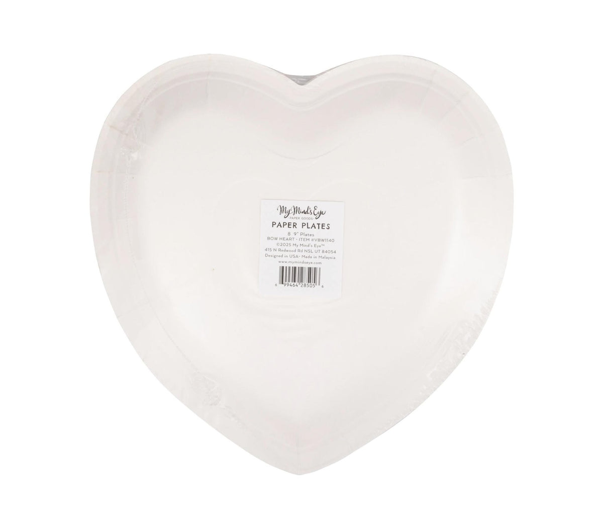 Pink Bow Heart Plates - Stesha Party