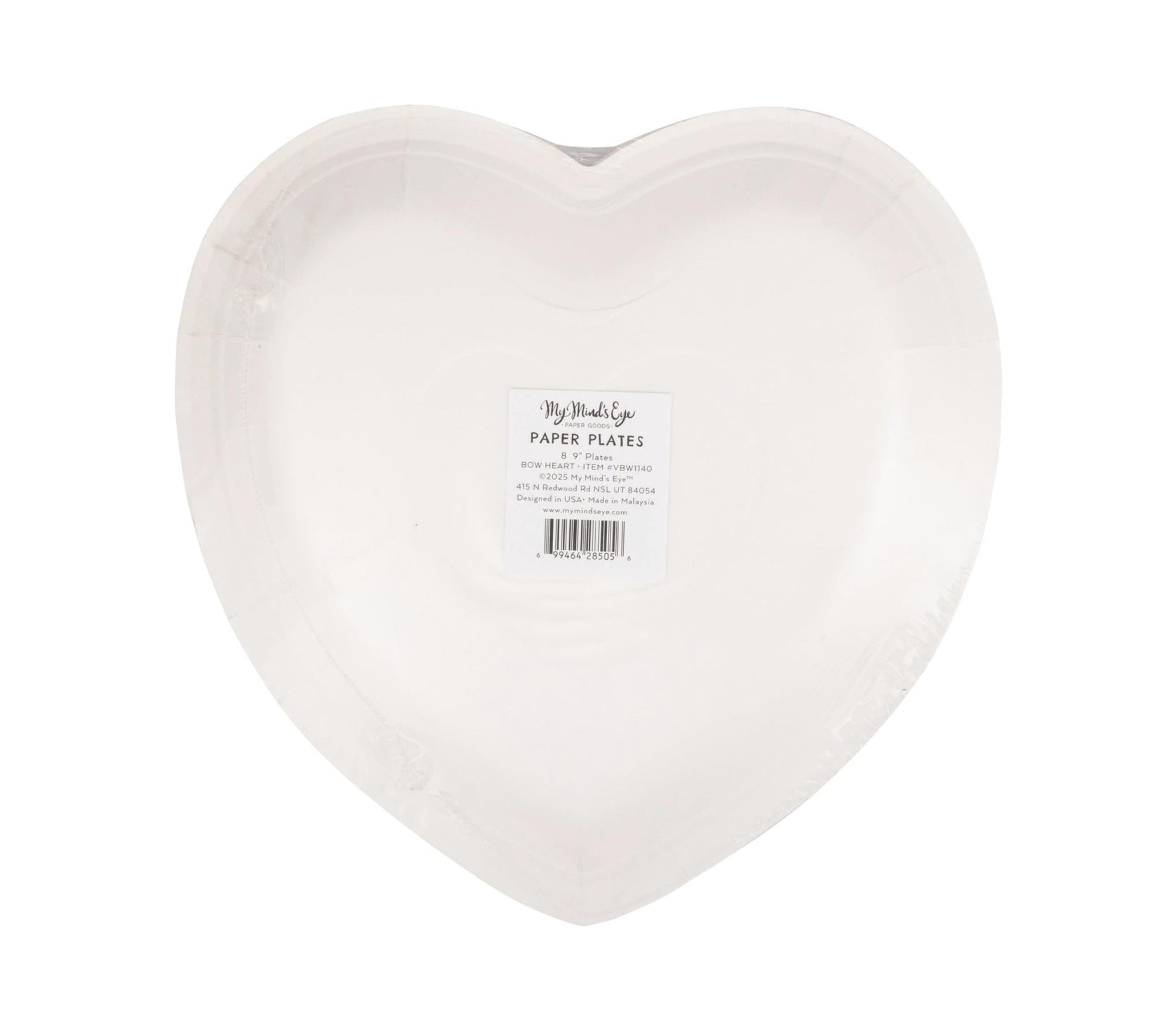 Pink Bow Heart Plates - Stesha Party
