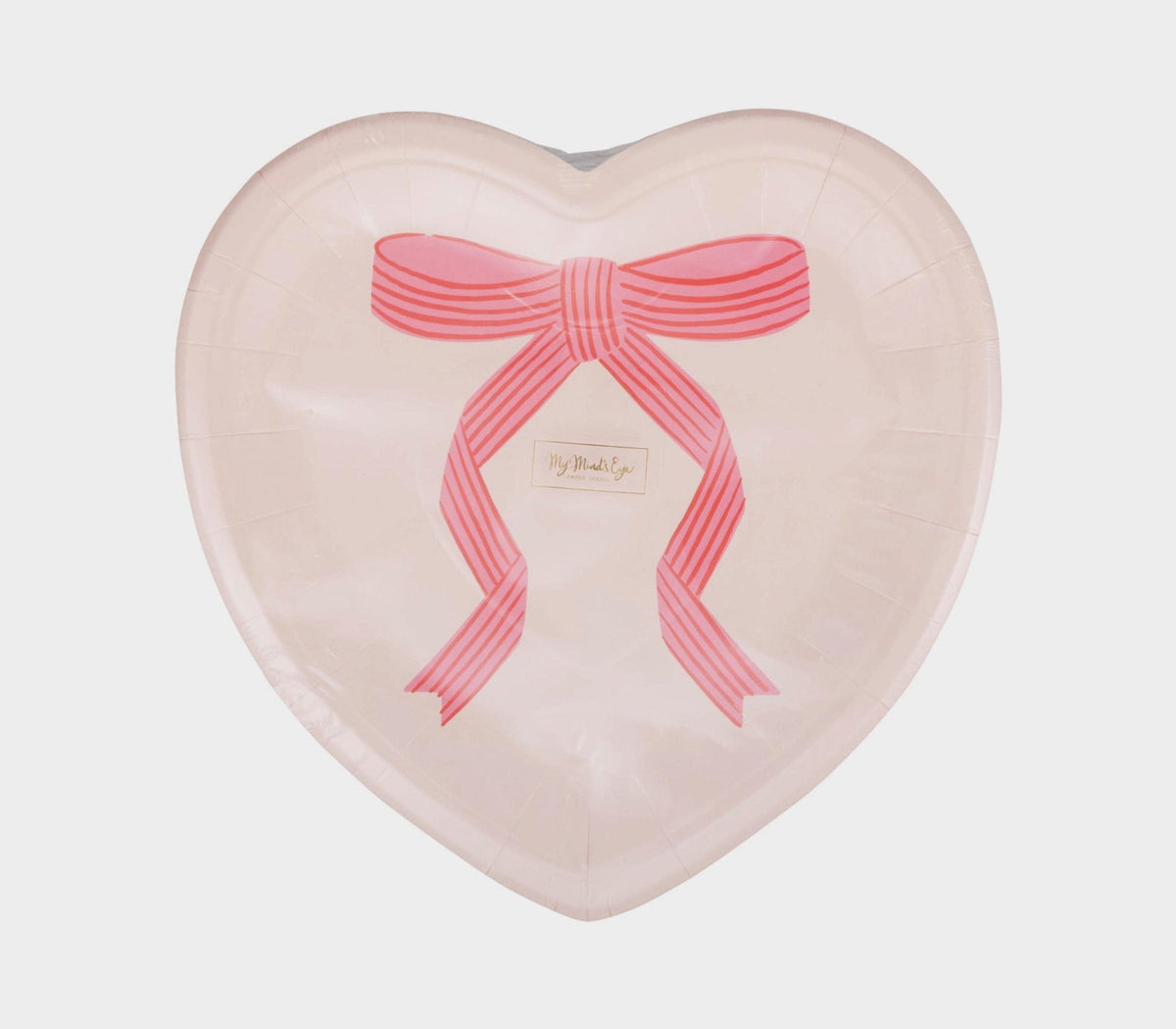 Pink Bow Heart Plates - Stesha Party