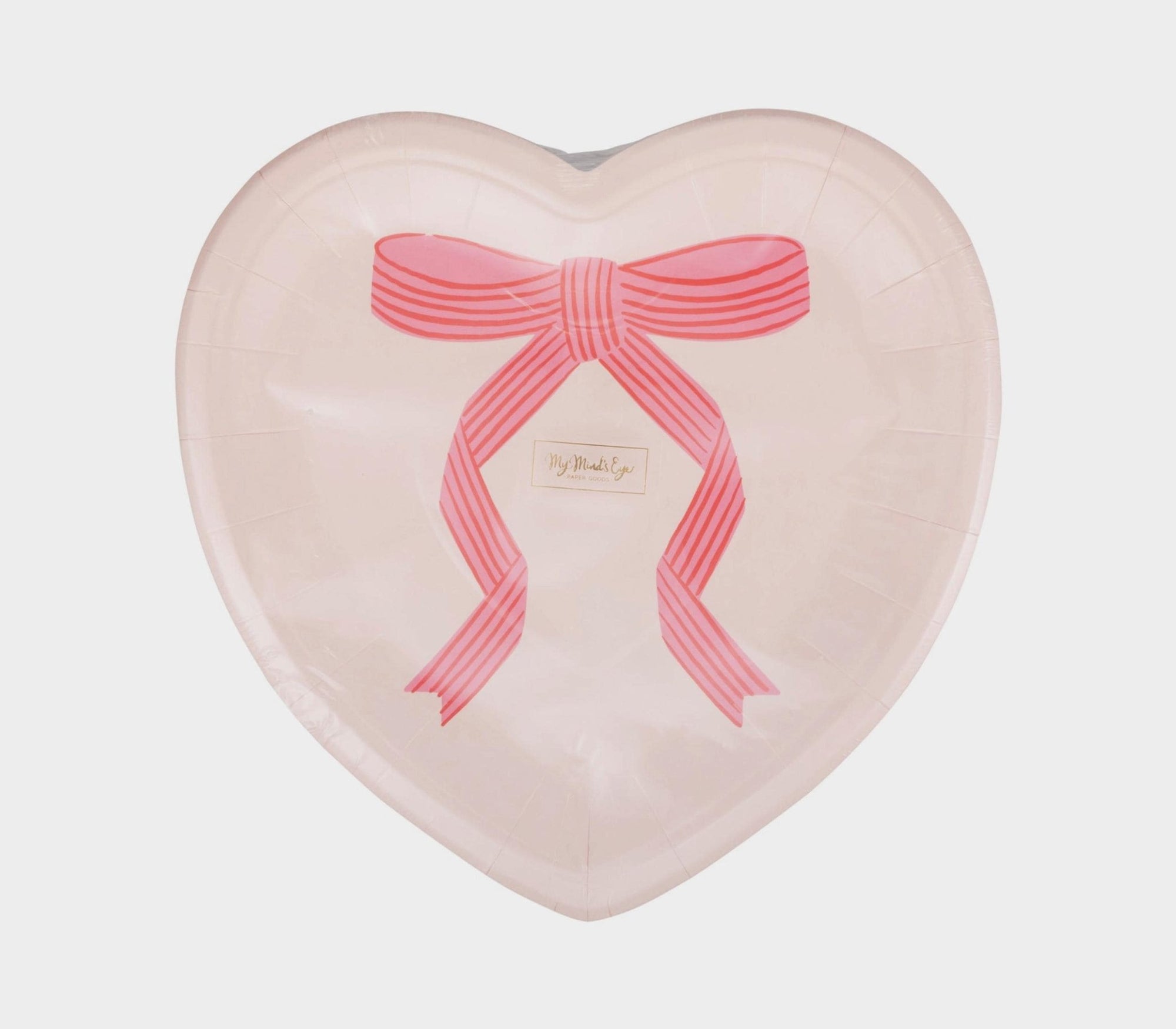 Pink Bow Heart Plates - Stesha Party