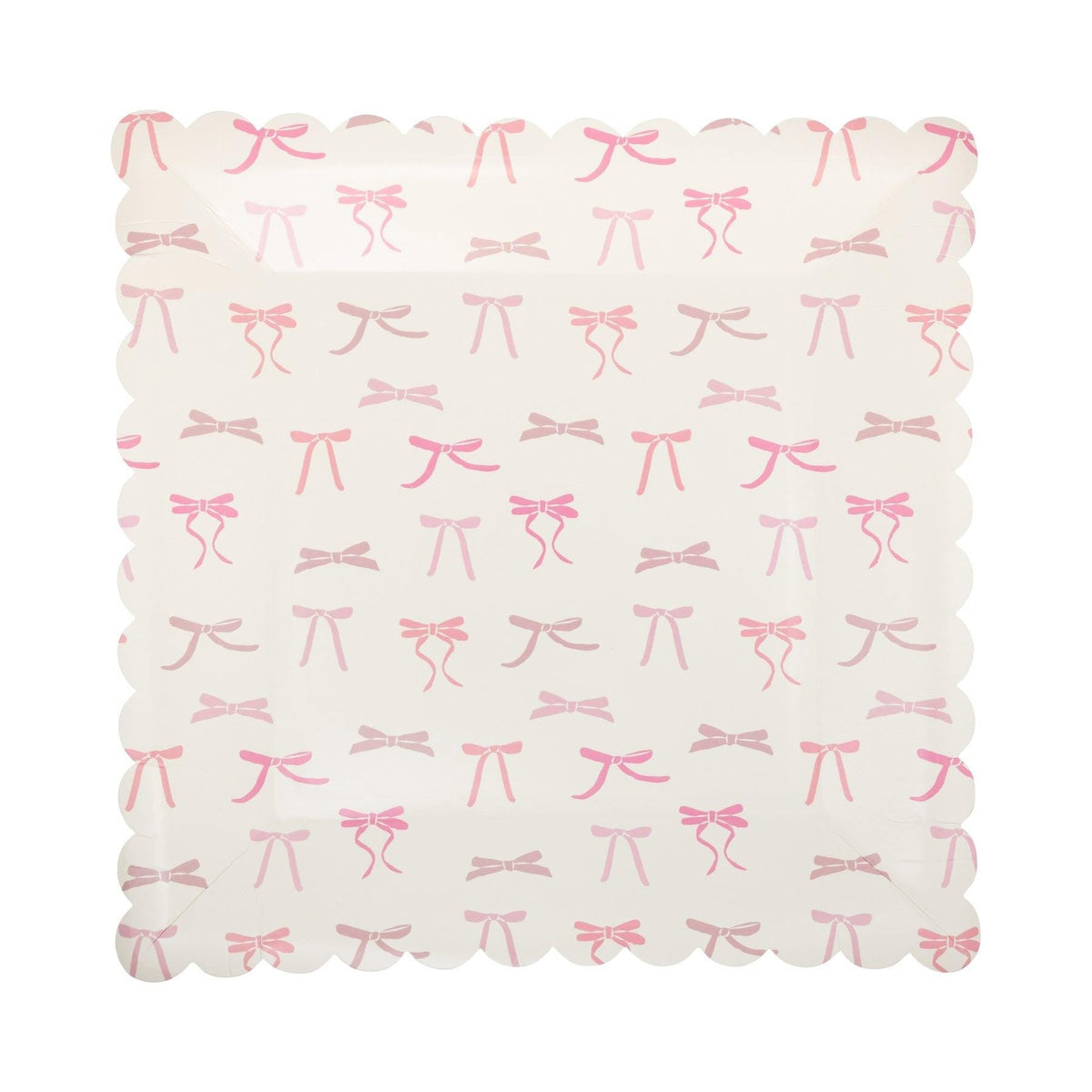 Pink Bow Paper Plates 8ct - Stesha Party