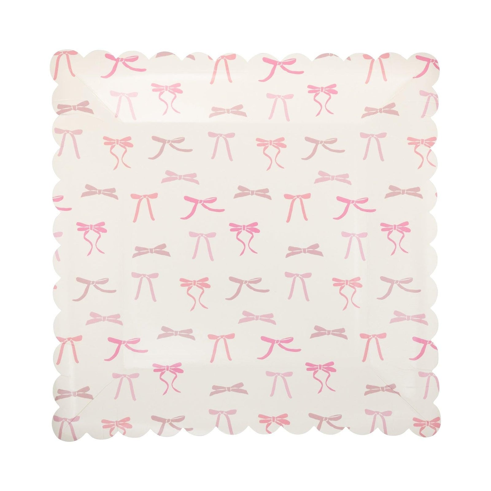 Pink Bow Paper Plates 8ct - Stesha Party