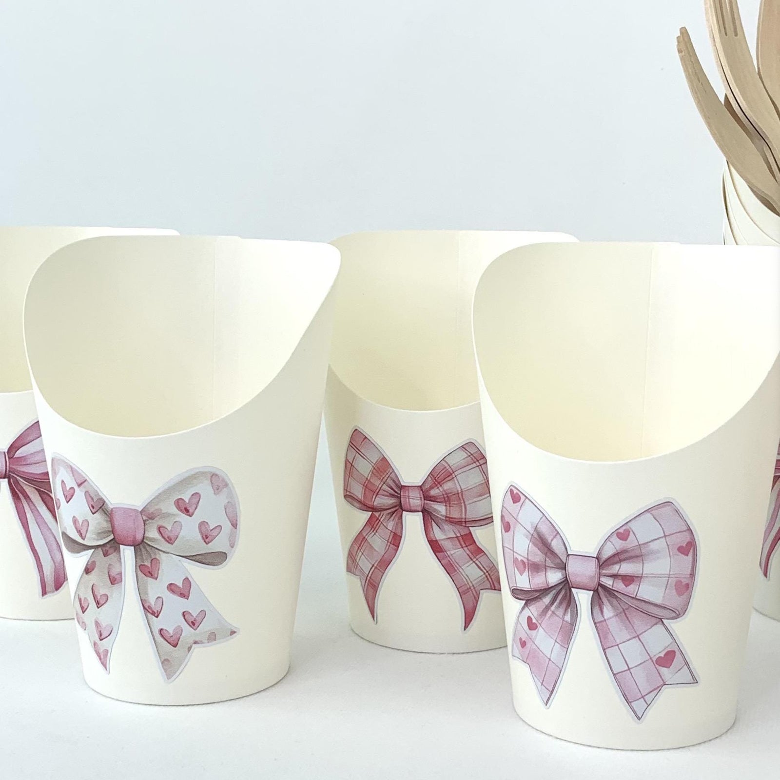 Pink Bows Charcuterie Cups - Stesha Party