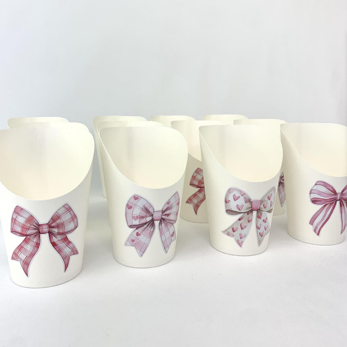 Pink Bows Charcuterie Cups - Stesha Party