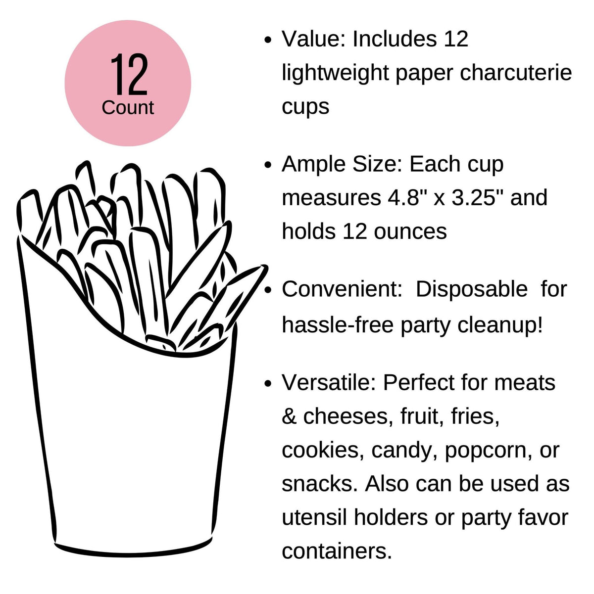 Pink Bows Charcuterie Cups - Stesha Party