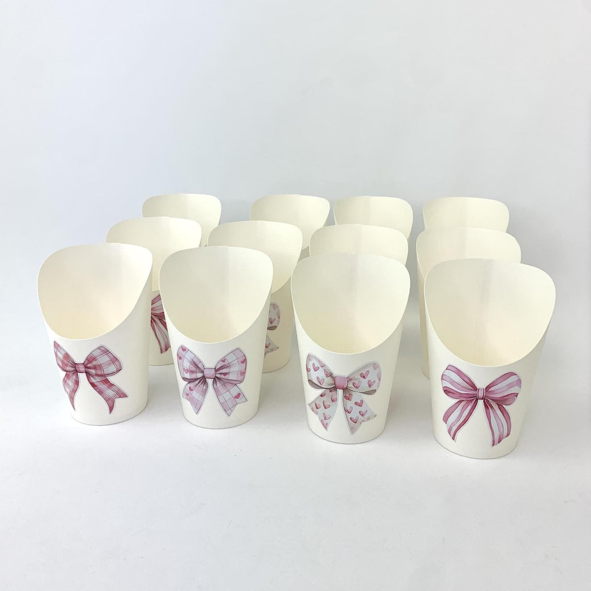 Pink Bows Charcuterie Cups - Stesha Party