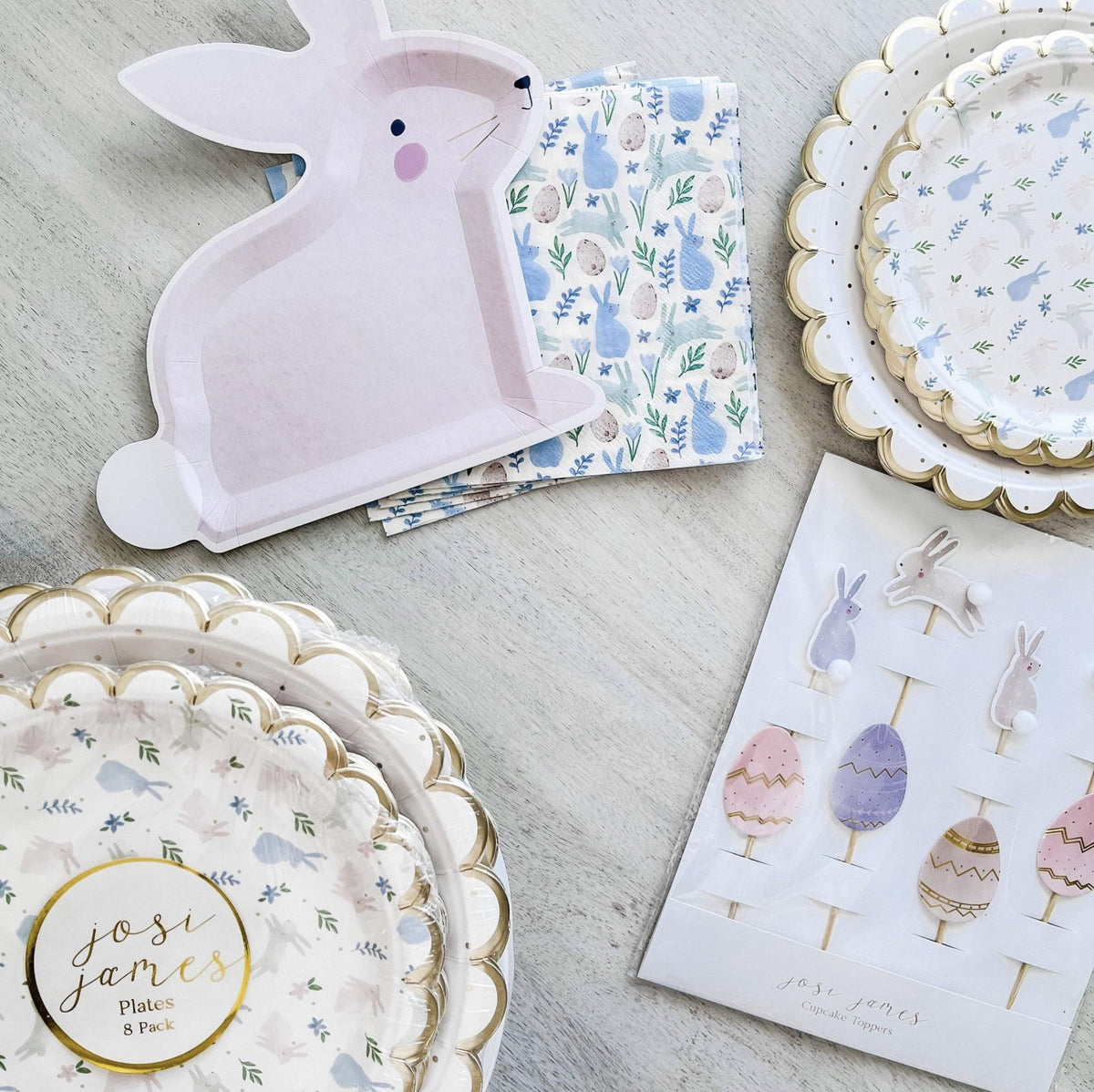 Pink Bunny Paper Plates 8ct - Stesha Party