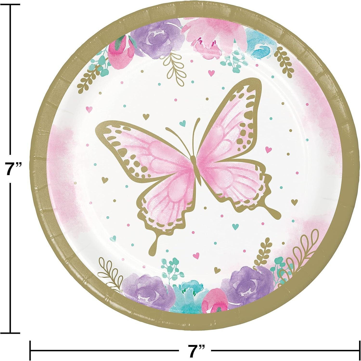 Pink Butterfly Cake Plates 8ct - Stesha Party