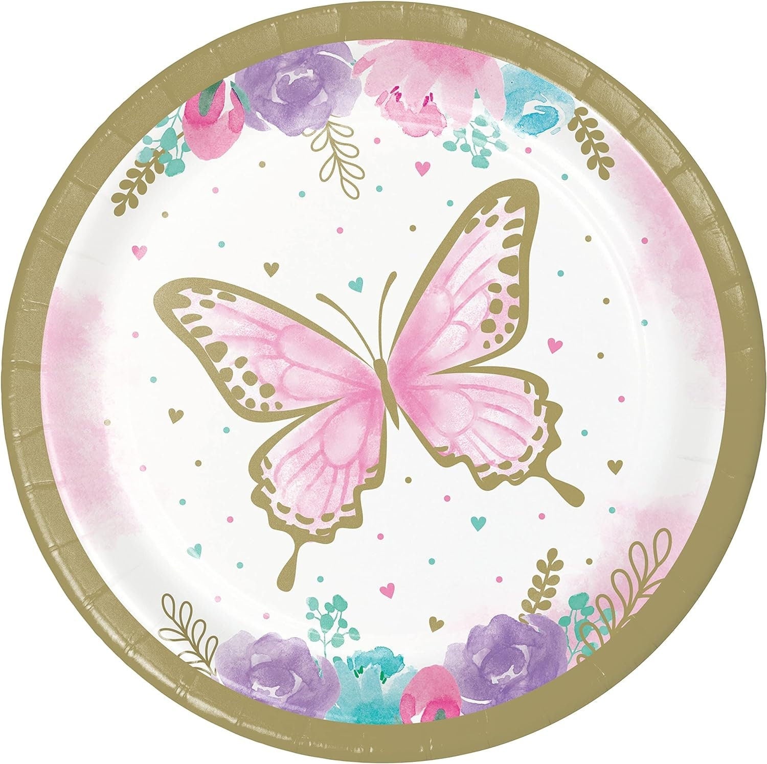 Pink Butterfly Cake Plates 8ct - Stesha Party