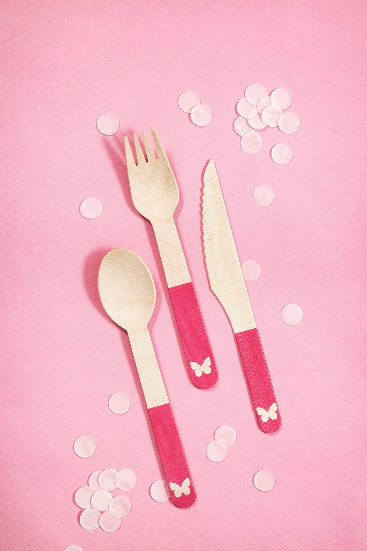 Pink Butterfly Party Cutlery - Stesha Party