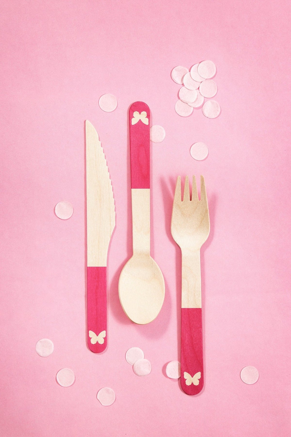 Pink Butterfly Party Cutlery - Stesha Party