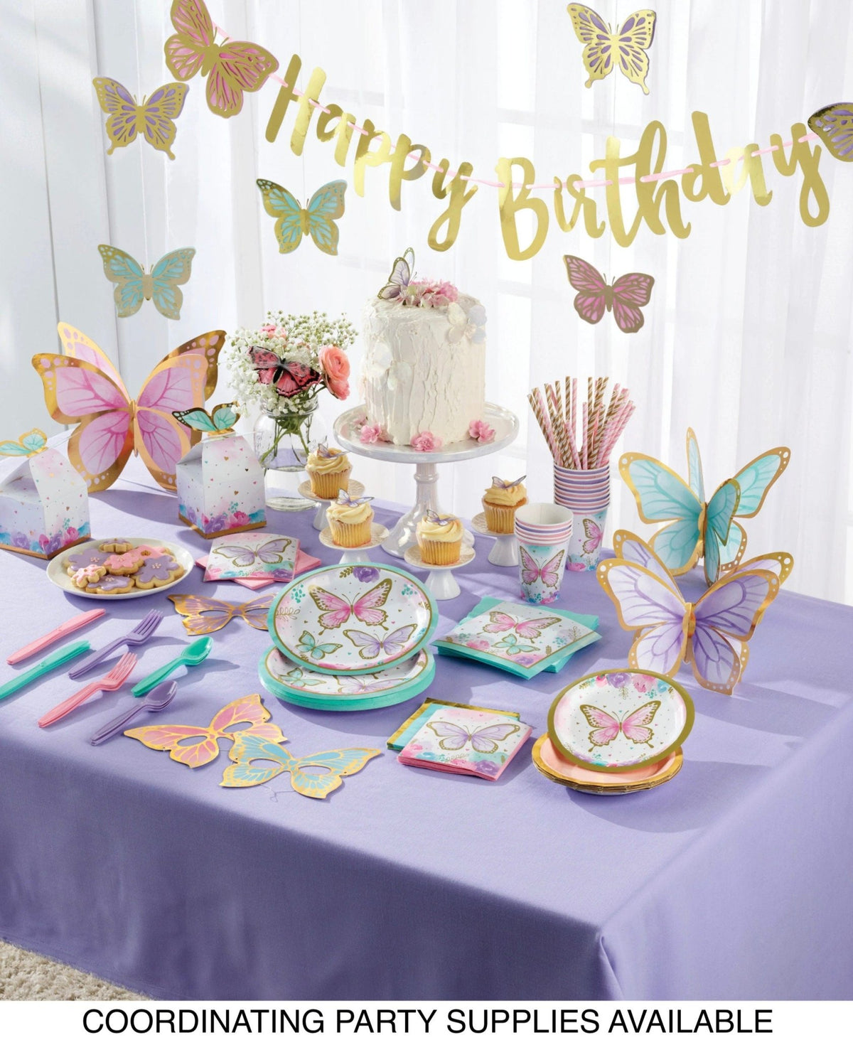 Pink Butterfly Party Napkins - Stesha Party