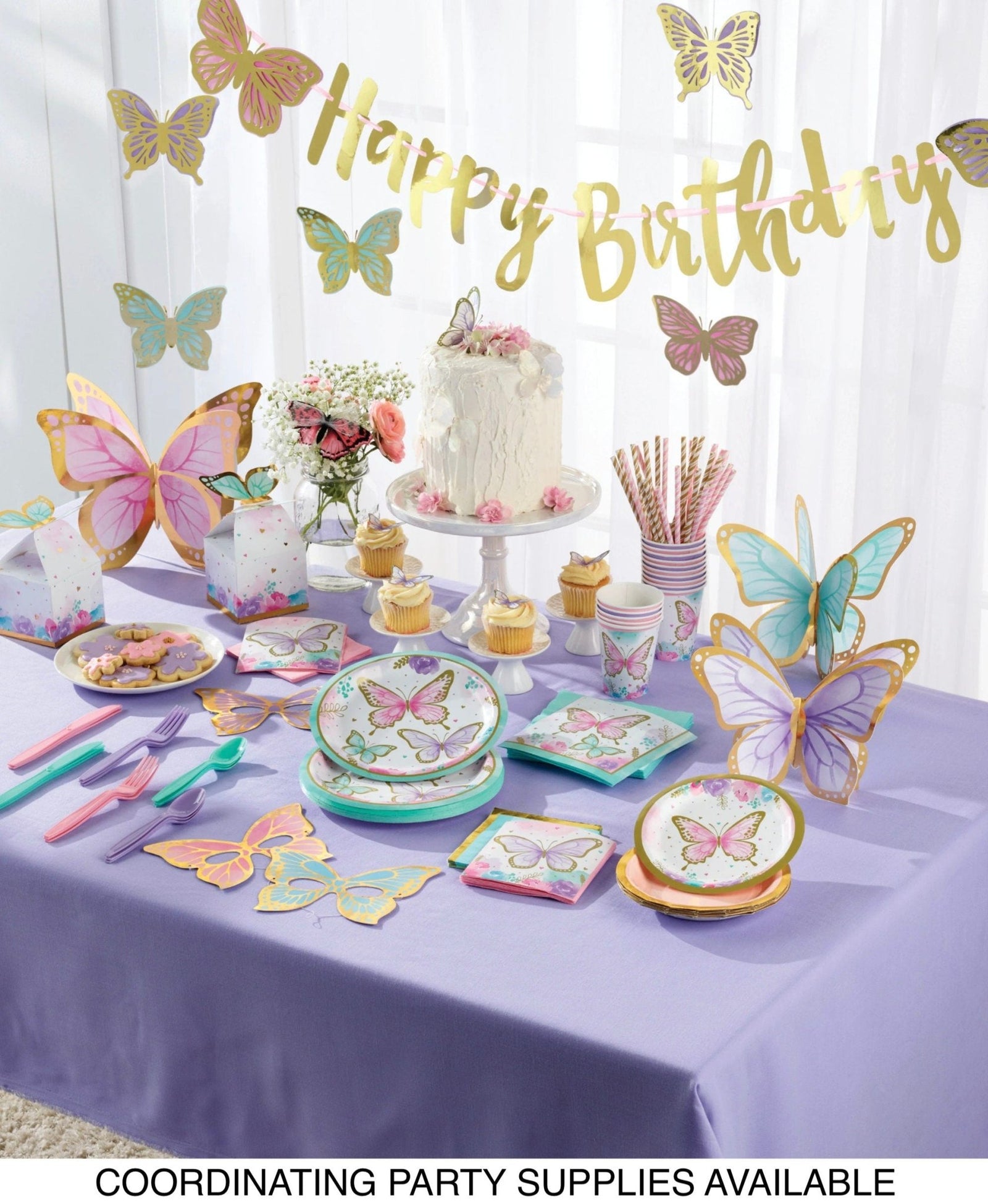 Pink Butterfly Party Napkins - Stesha Party