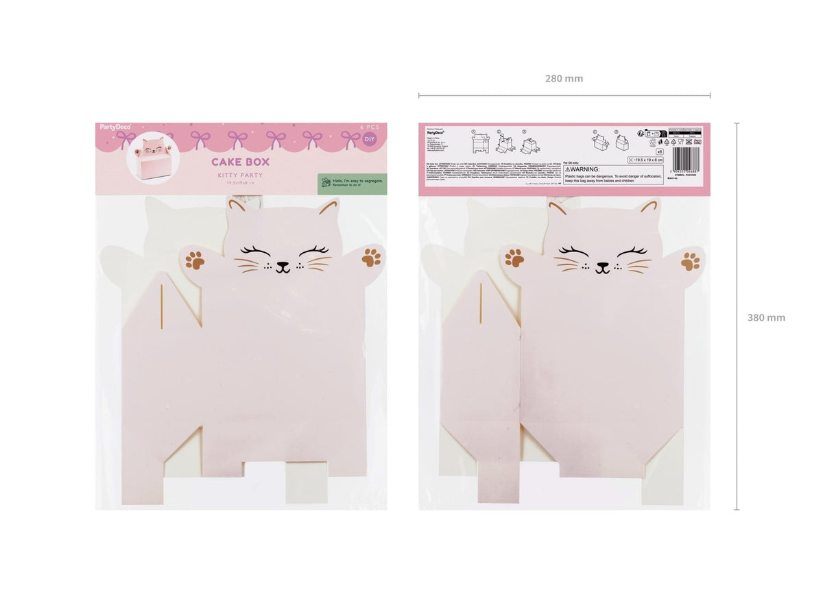 Pink Cat Favor Boxes 6ct - Stesha Party