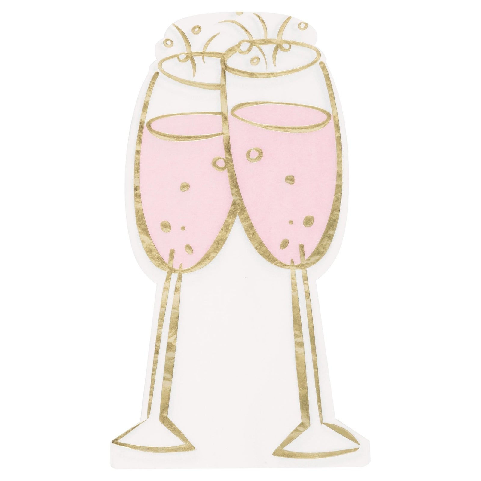 Pink Champagne Glass Napkins 16 ct - Stesha Party