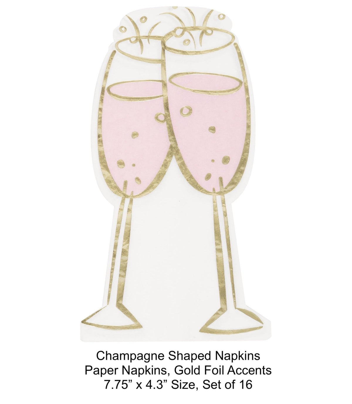 Pink Champagne Glass Napkins 16 ct - Stesha Party
