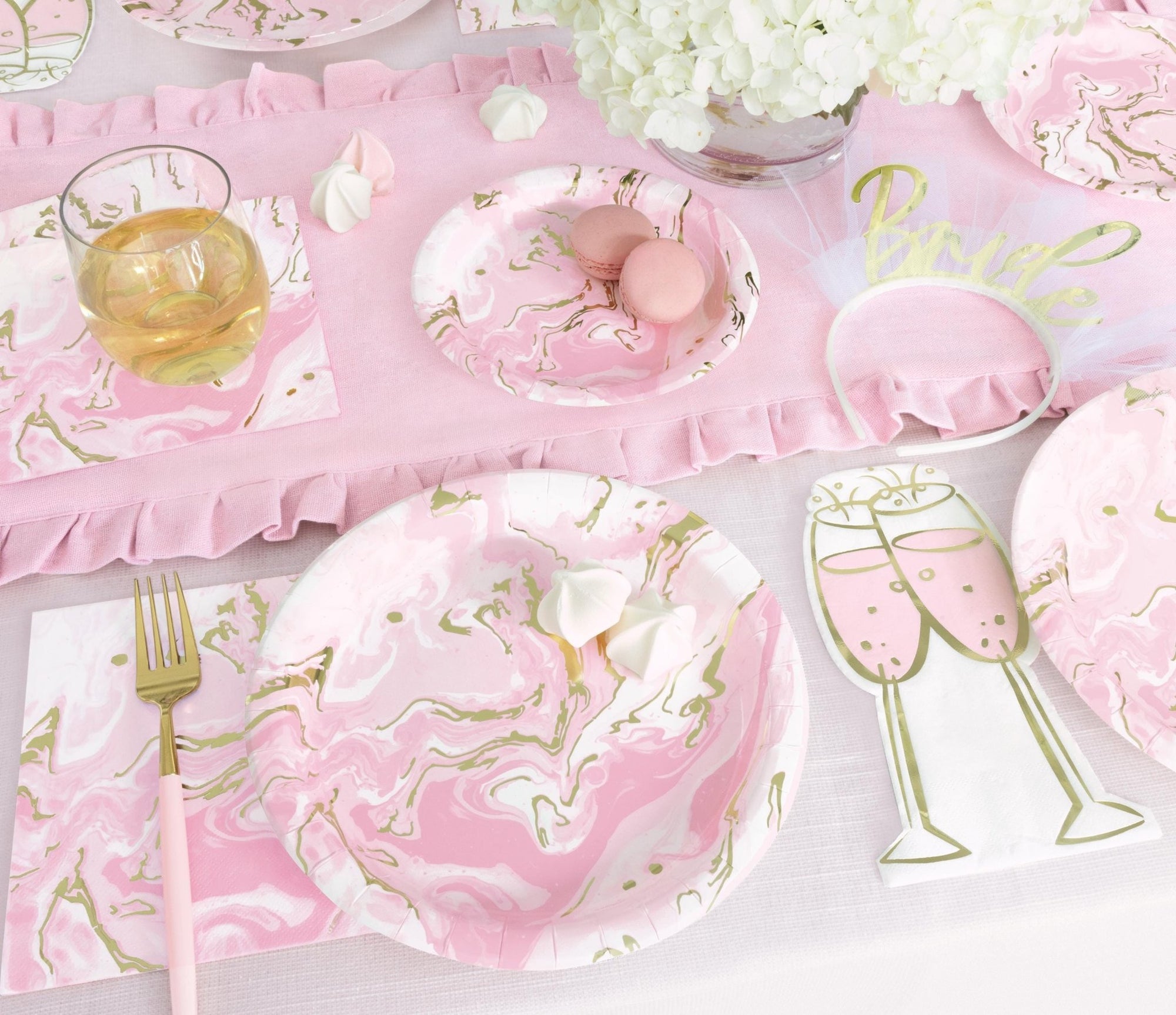 Pink Champagne Glass Napkins 16 ct - Stesha Party