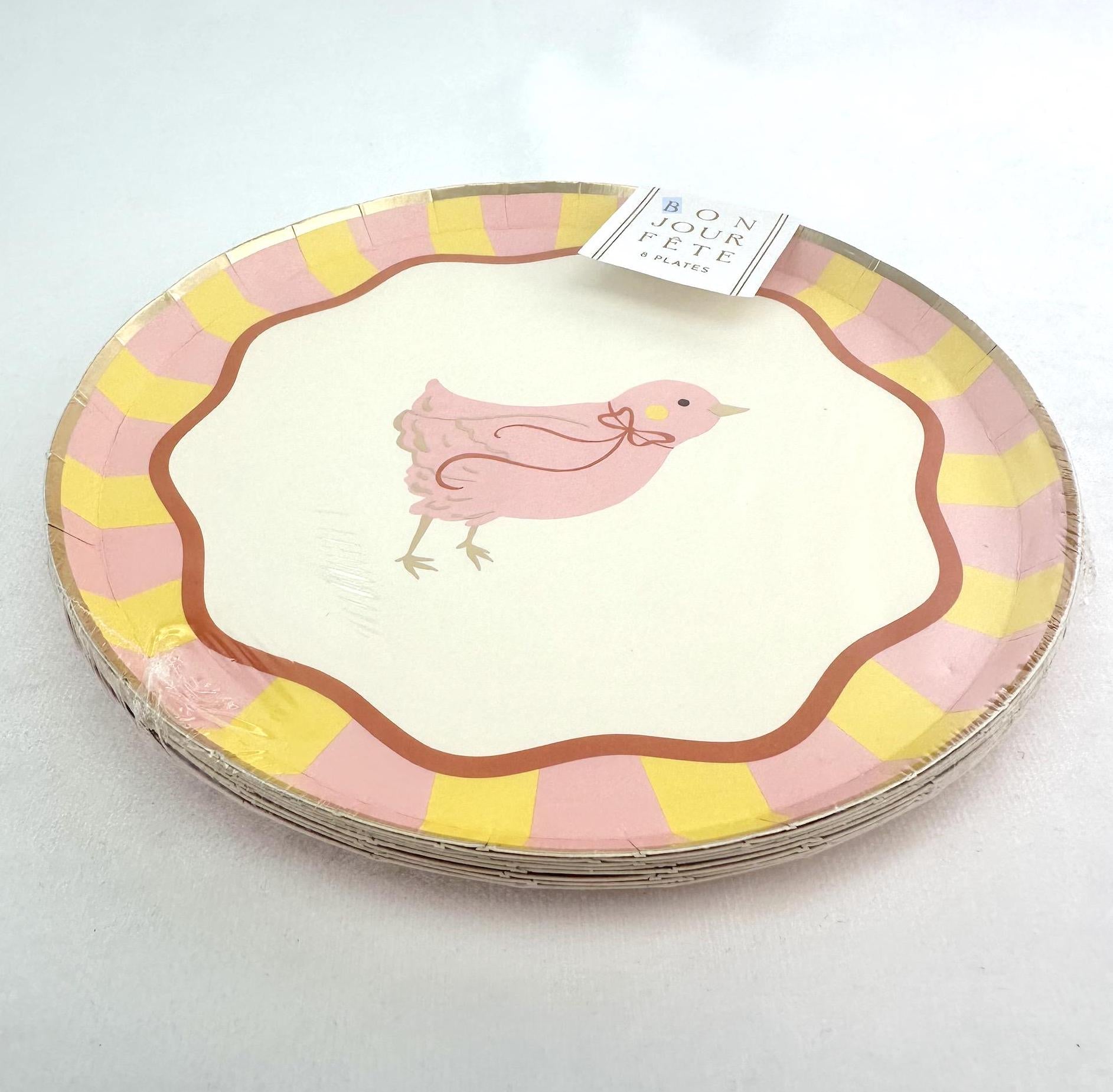 Pink Chick Party Plates 8ct - Stesha Party