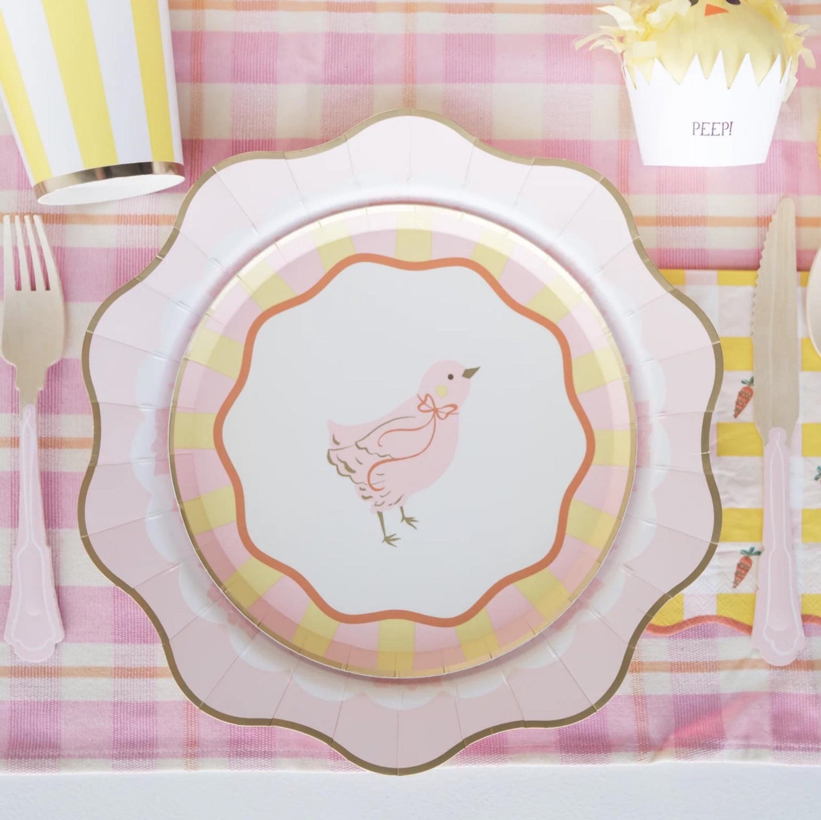Pink Chick Party Plates 8ct - Stesha Party