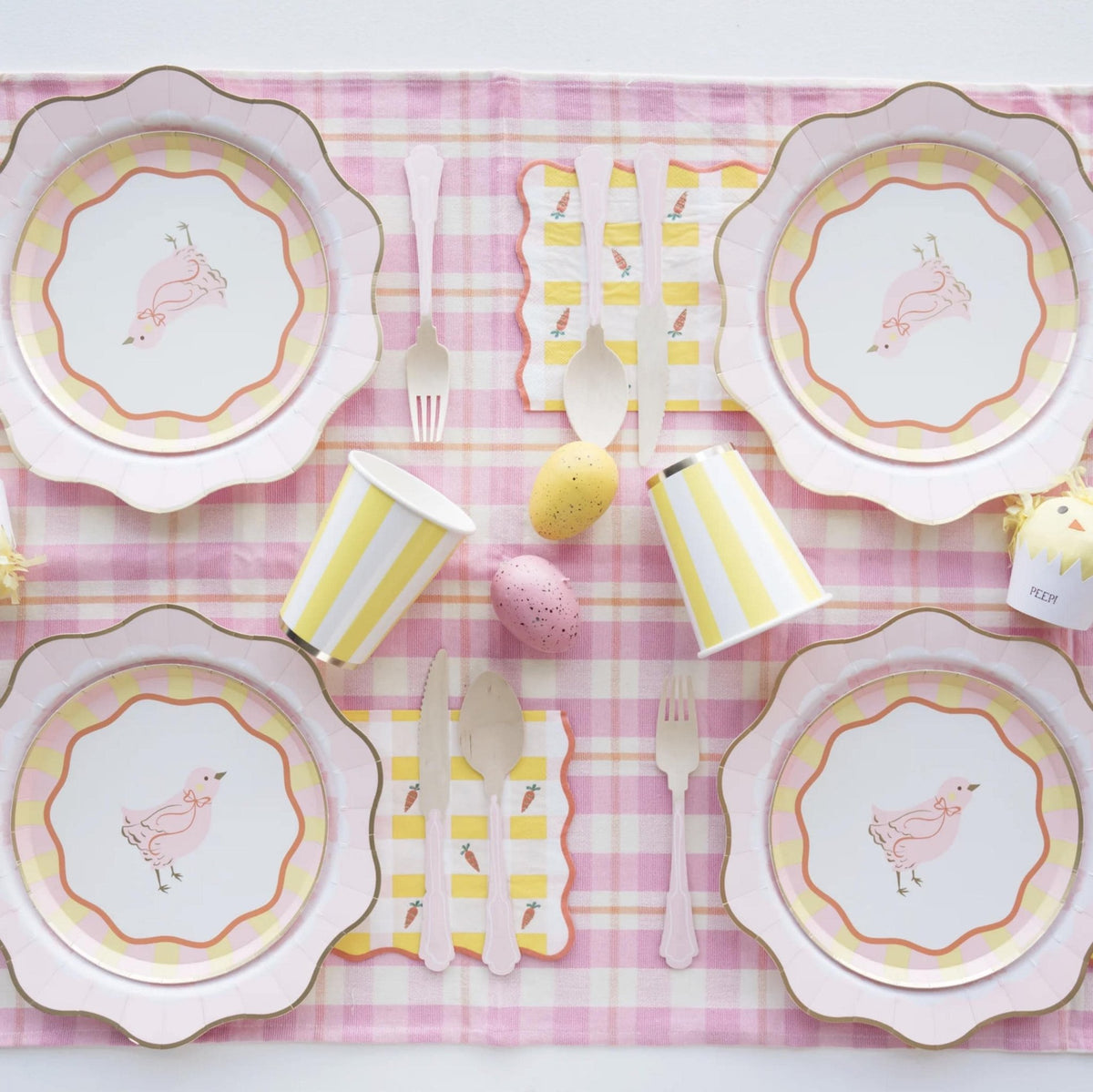 Pink Chick Party Plates 8ct - Stesha Party