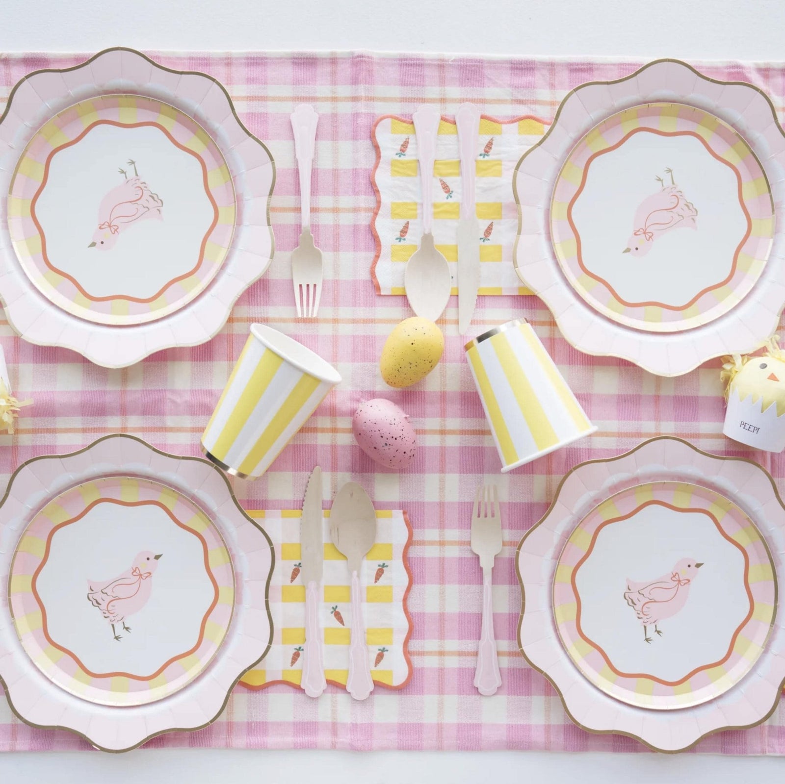Pink Chick Party Plates 8ct - Stesha Party