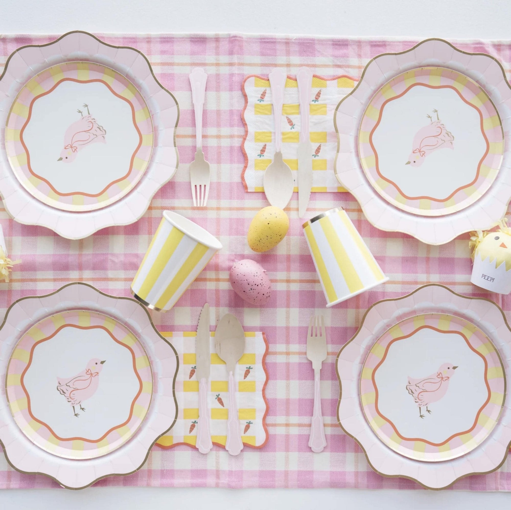 Pink Chick Party Plates 8ct - Stesha Party