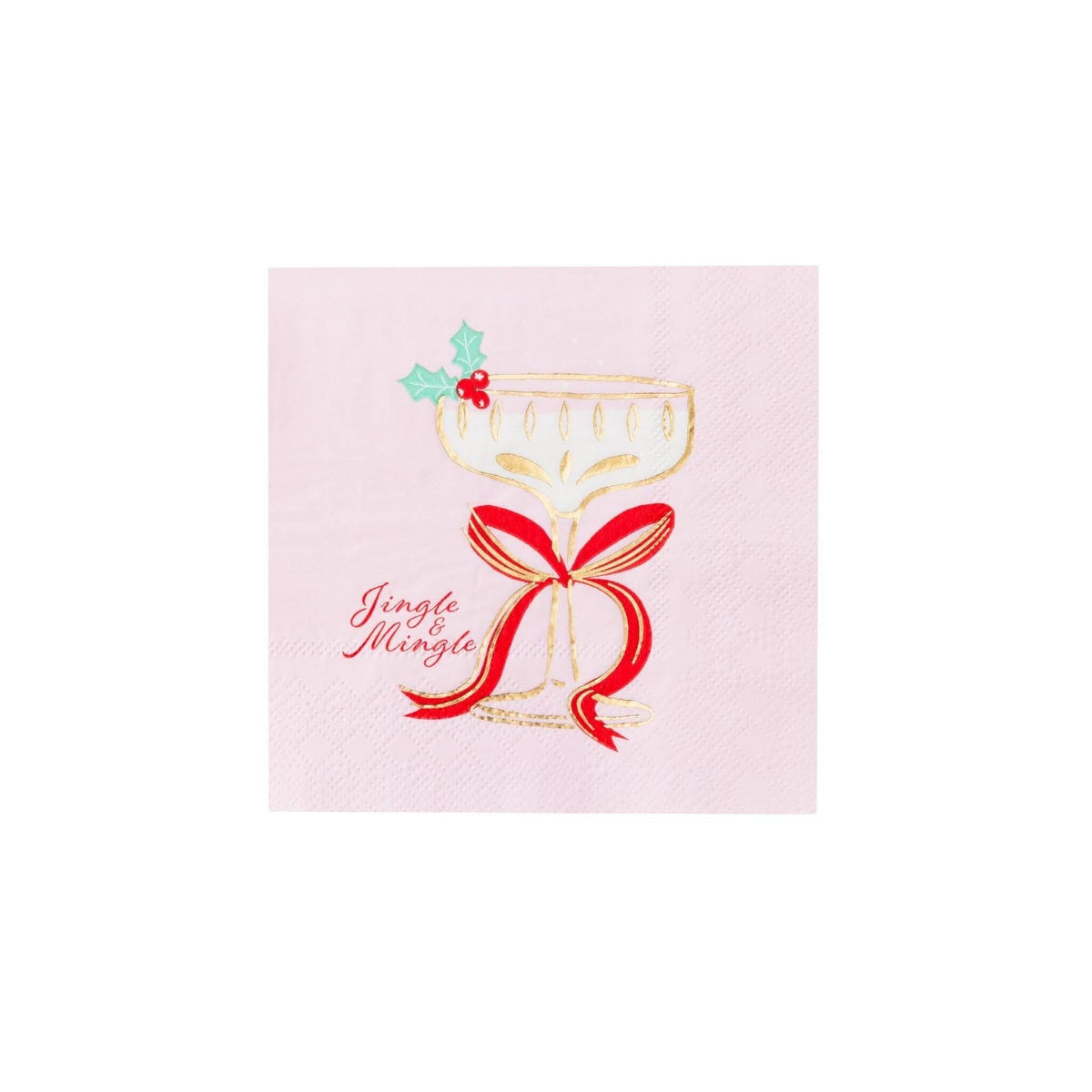 Pink Christmas Cocktail Napkins 20ct - Stesha Party