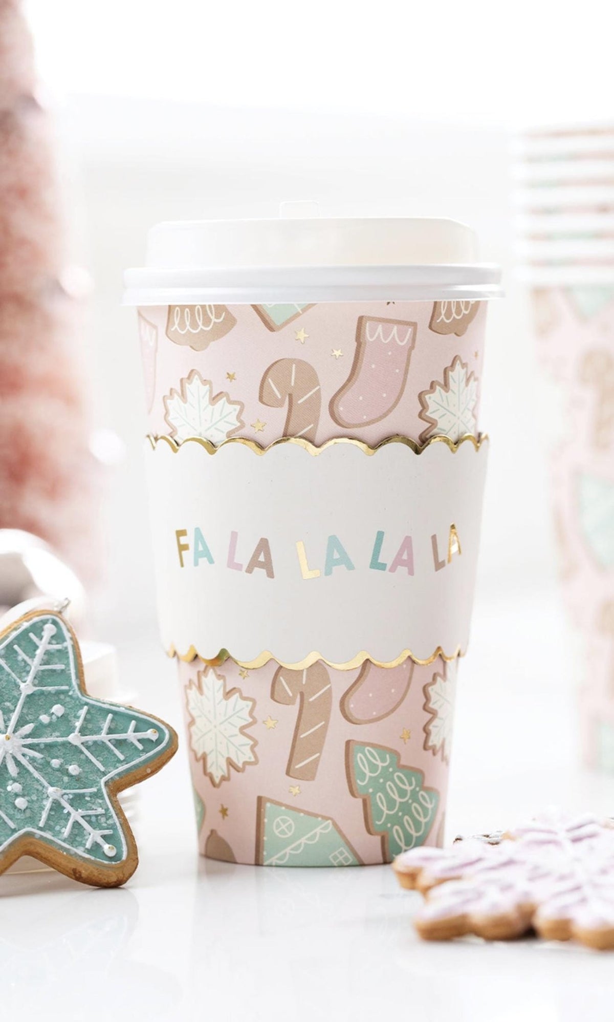 Pink Christmas Cookie To Go Cups - Stesha Party