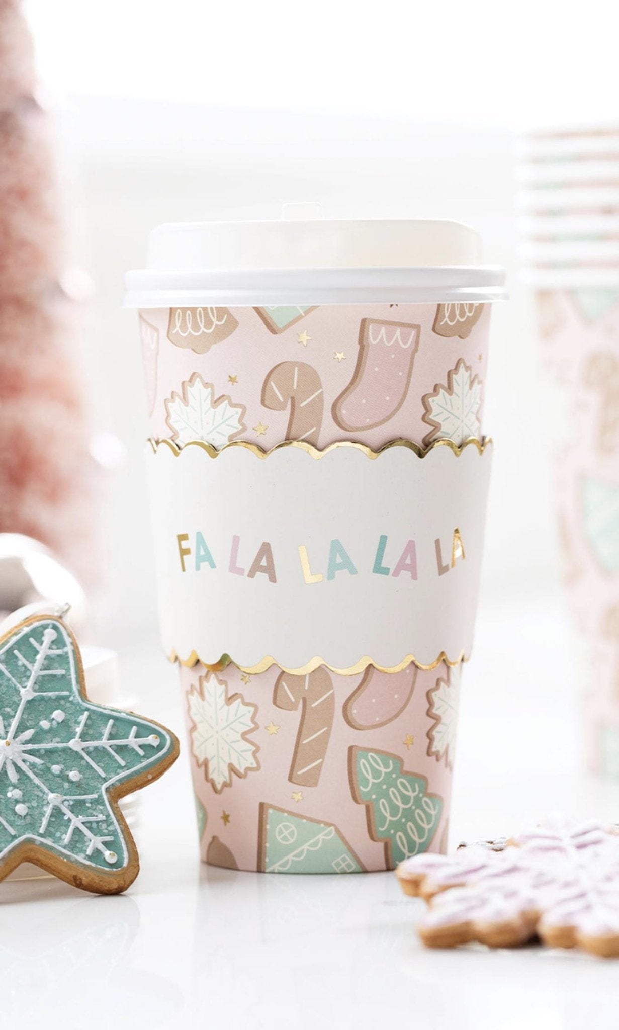 Pink Christmas Cookie To Go Cups - Stesha Party