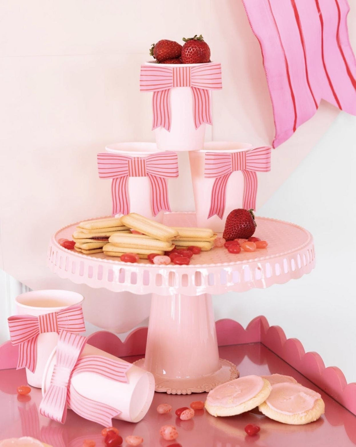 Pink Coquette Bow Cups - Stesha Party