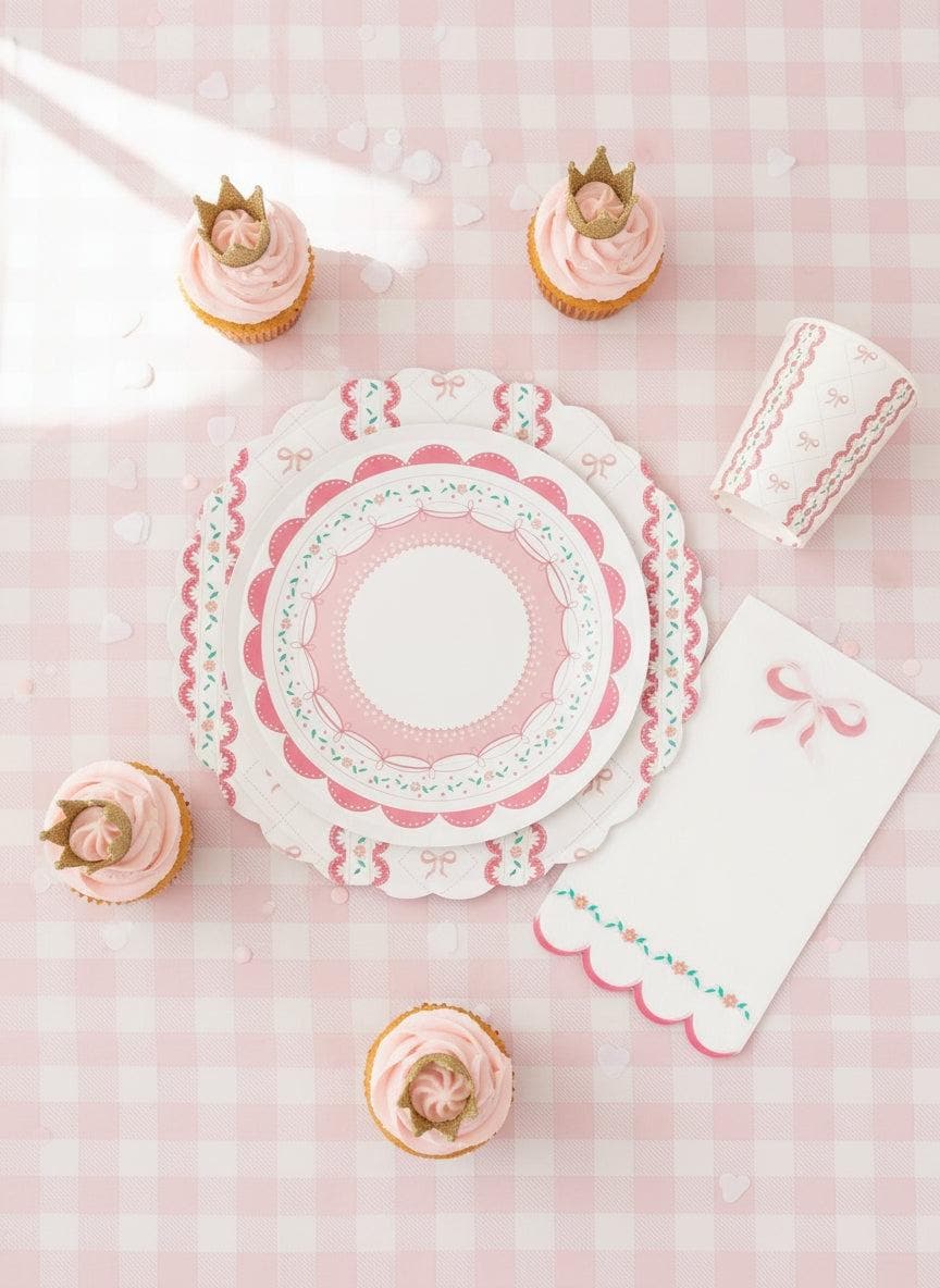 Pink Coquette Plates 8ct - Stesha Party