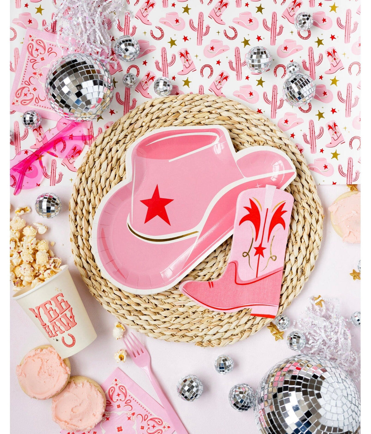 Pink Cowgirl Boot Napkins - Stesha Party