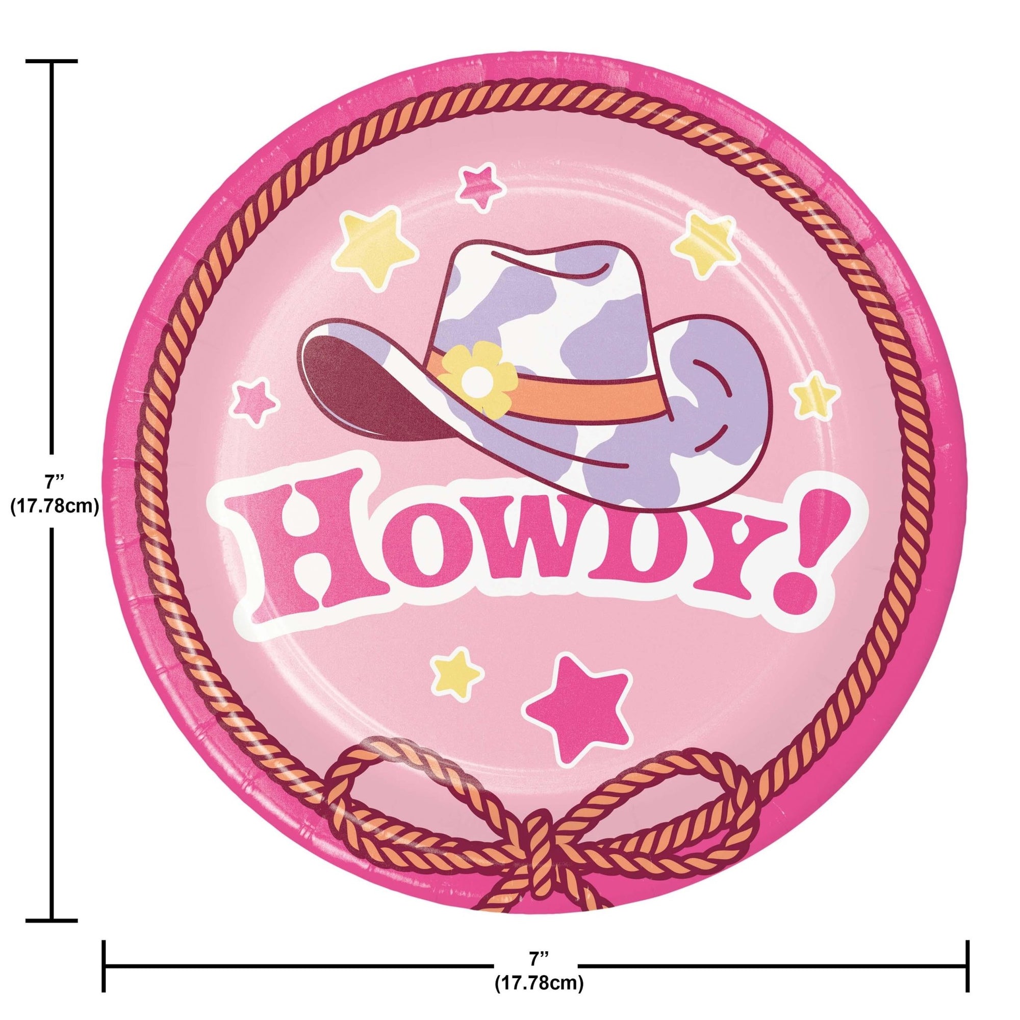 Pink Cowgirl Cake Plates 8ct - Stesha Party