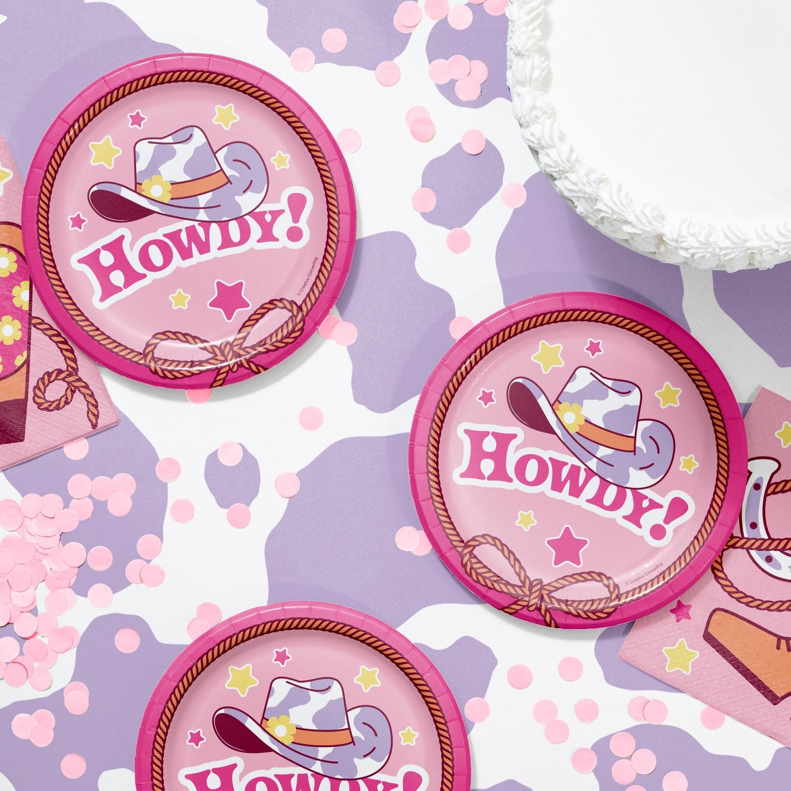 Pink Cowgirl Cake Plates 8ct - Stesha Party
