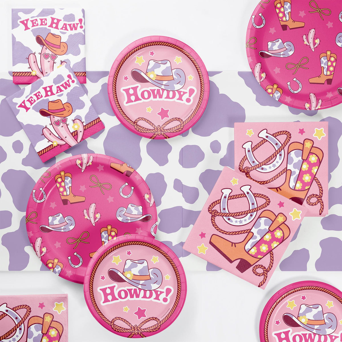 Pink Cowgirl Cake Plates 8ct - Stesha Party