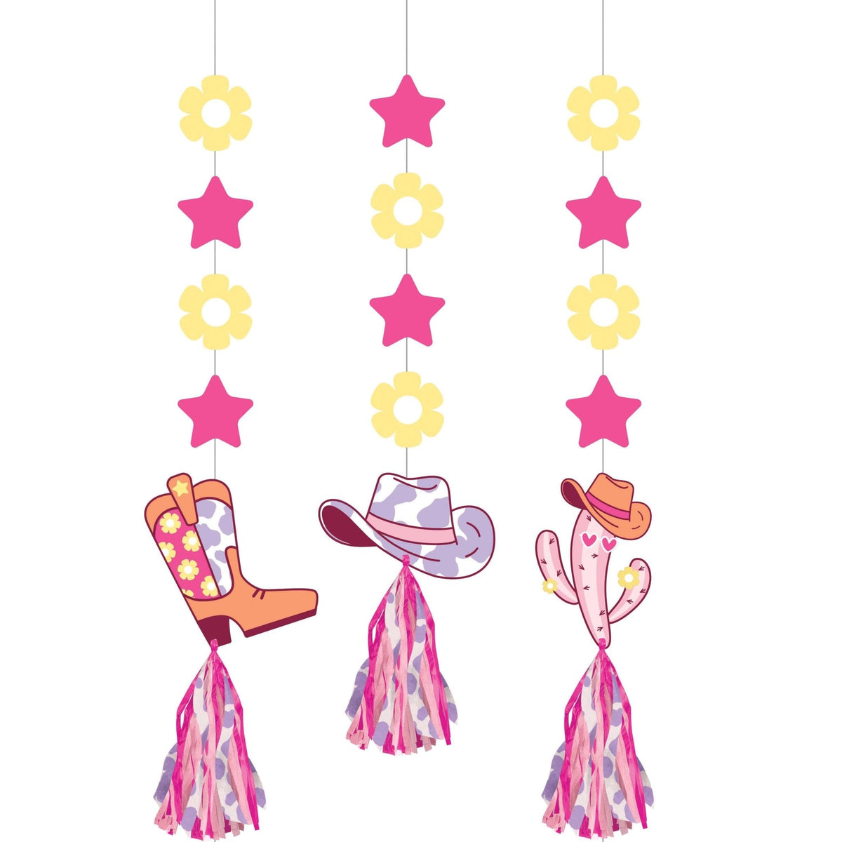 Pink Cowgirl Hanging Decorations - Stesha Party