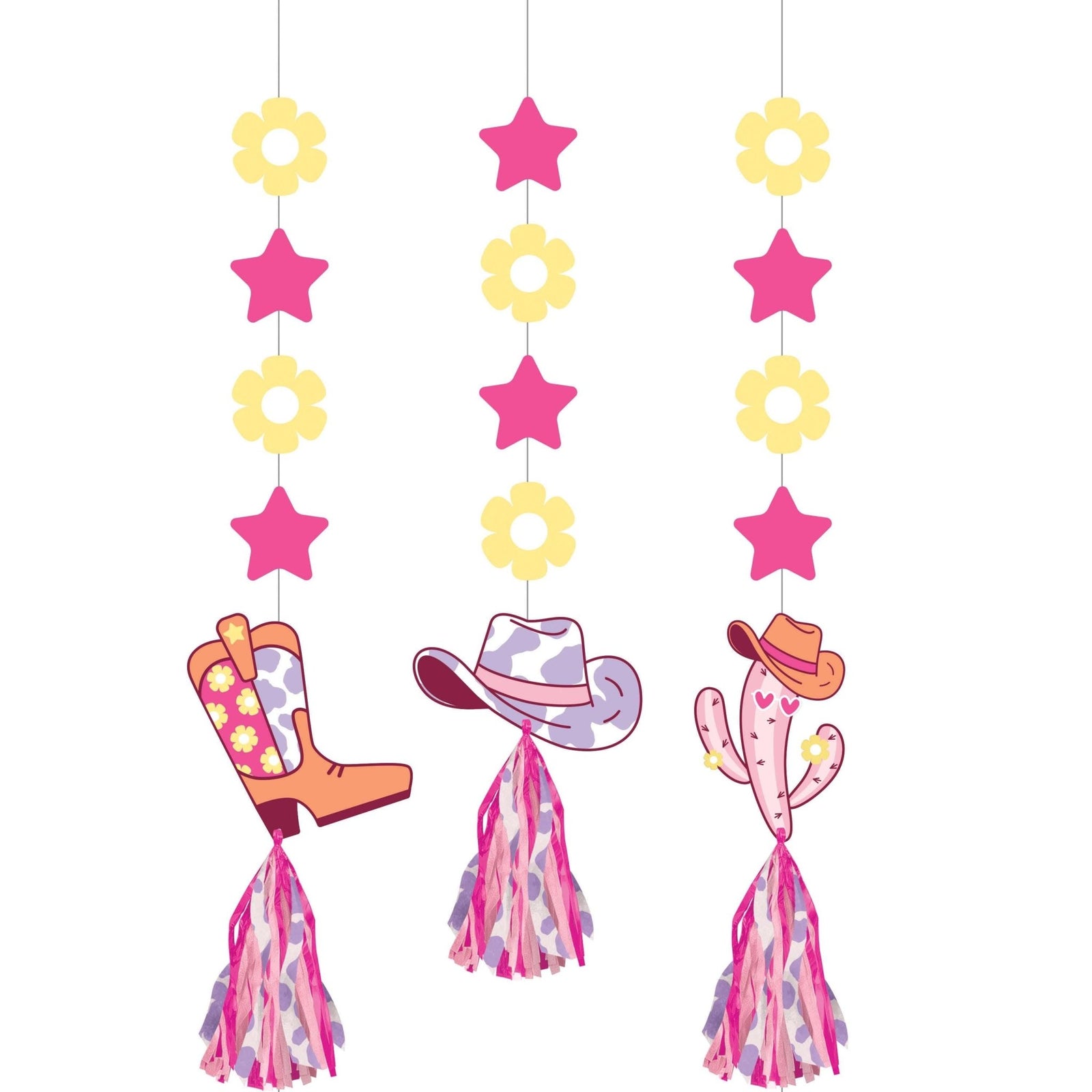 Pink Cowgirl Hanging Decorations - Stesha Party