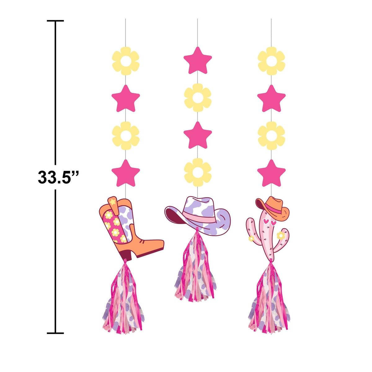 Pink Cowgirl Hanging Decorations - Stesha Party