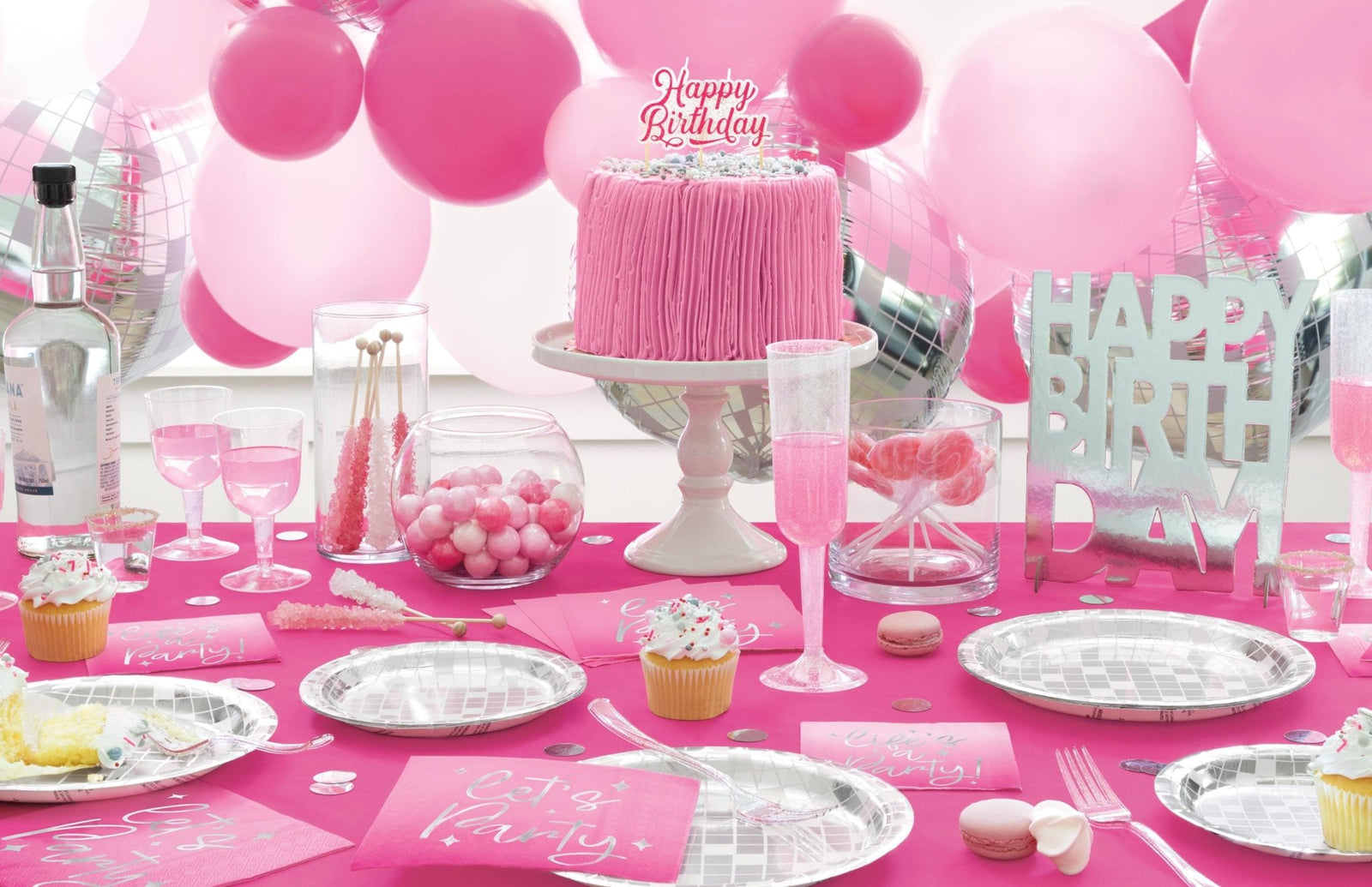 Pink Disco Ball Balloon Arch Kit - Stesha Party