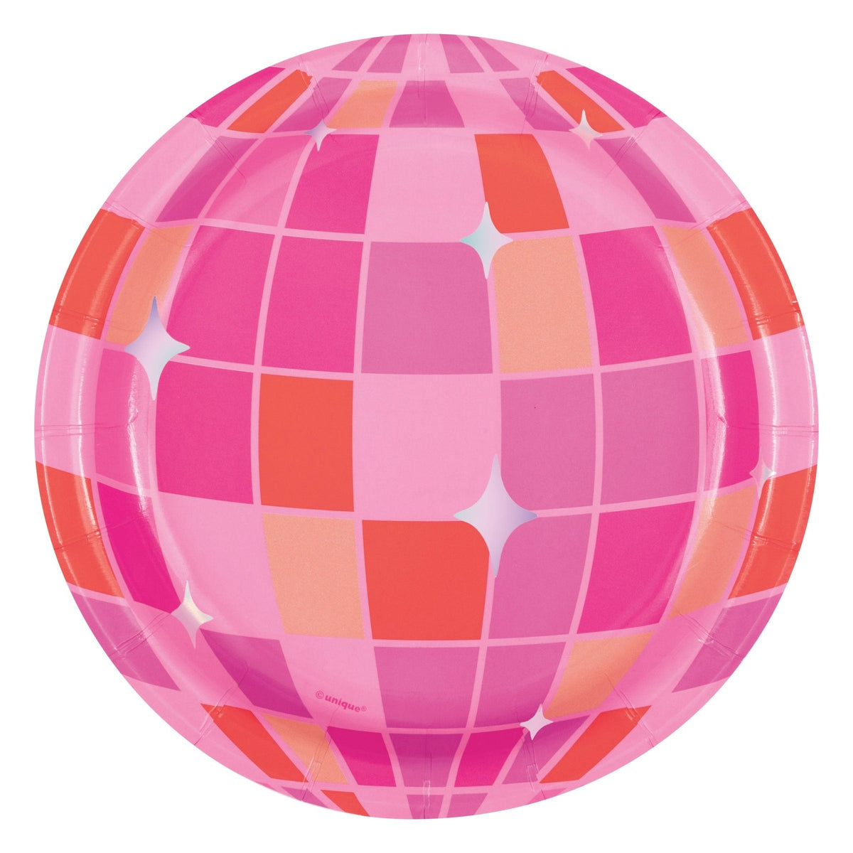 Pink Disco Ball Party Plates - Stesha Party